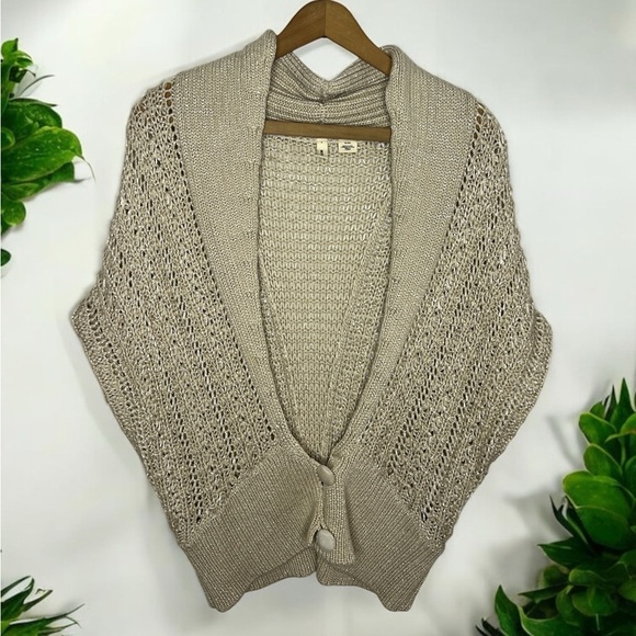 MOTH Anthropologie Dolman Slouchy Oversized Chunky Knit Cardigan Boho Sweater - Picture 1 of 12